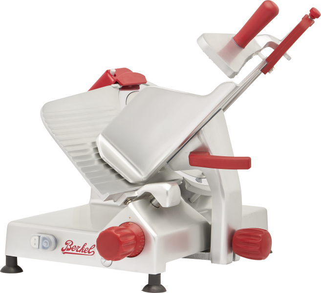 Berkel B12-SLC 12Inch Gravity Feed Slicer with Sharpener and Meat Grip Up (Straight-On Quarter Right View)